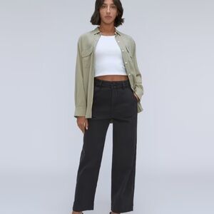 NWT Everlane The Organic Wide-Leg Pants Black Size 6